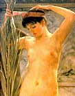Sir Lawrence Alma-Tadema A Sculptor's Model detail painting